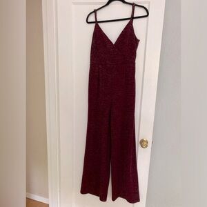 Lush sparkle maroon purple jumpsuit (Size medium)